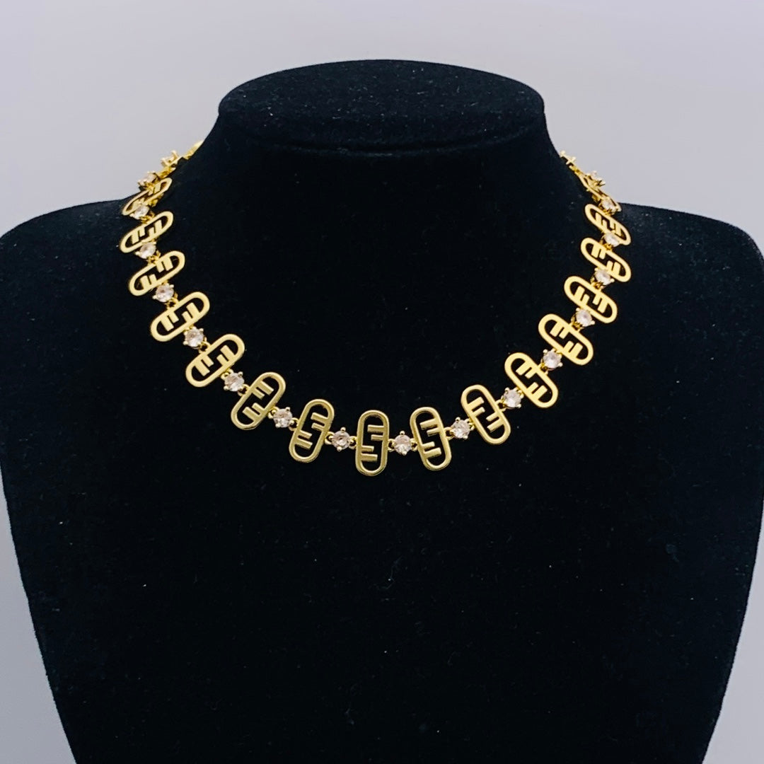 FEN-DI MULTI LOGO/STONE NECKLACE