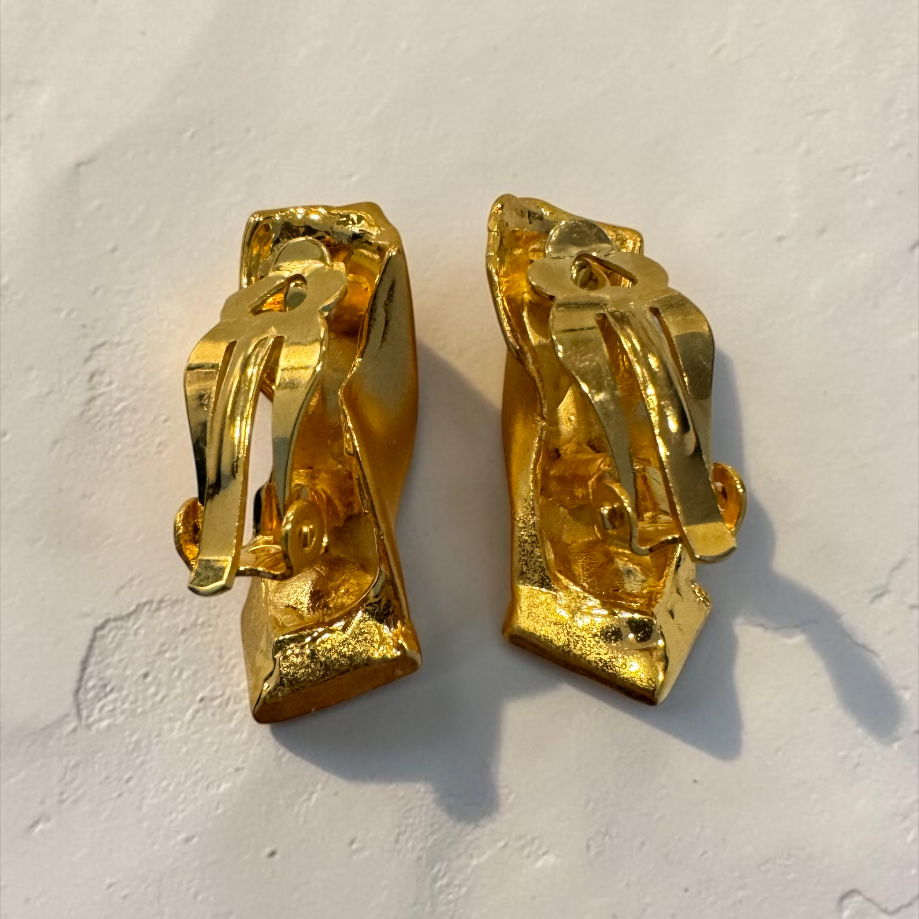 VTG NOS 80s Golden Prism Clip On Earrings