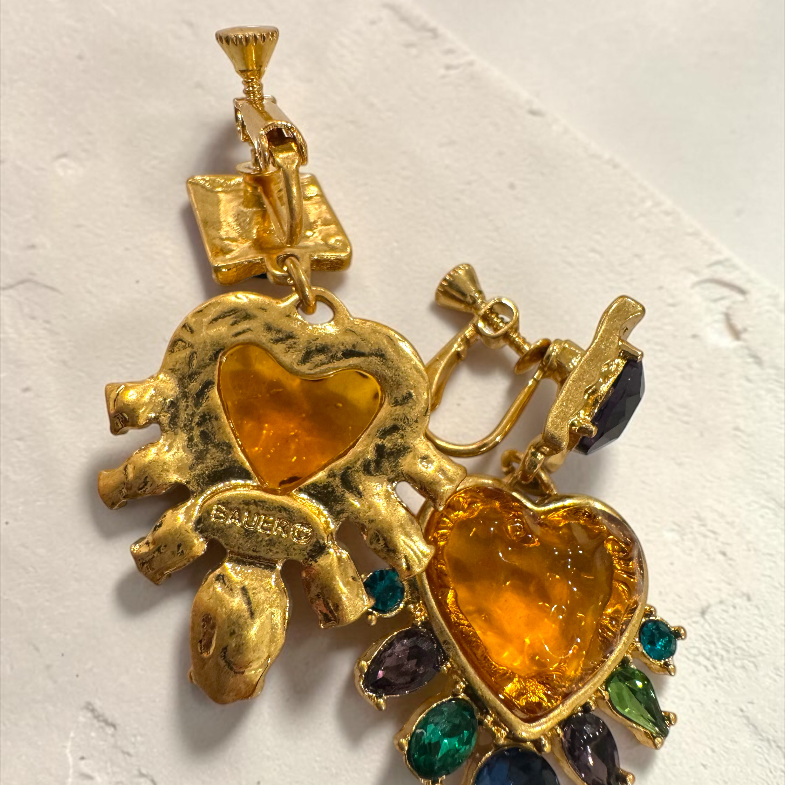 Jewel Glass Heart Earrings