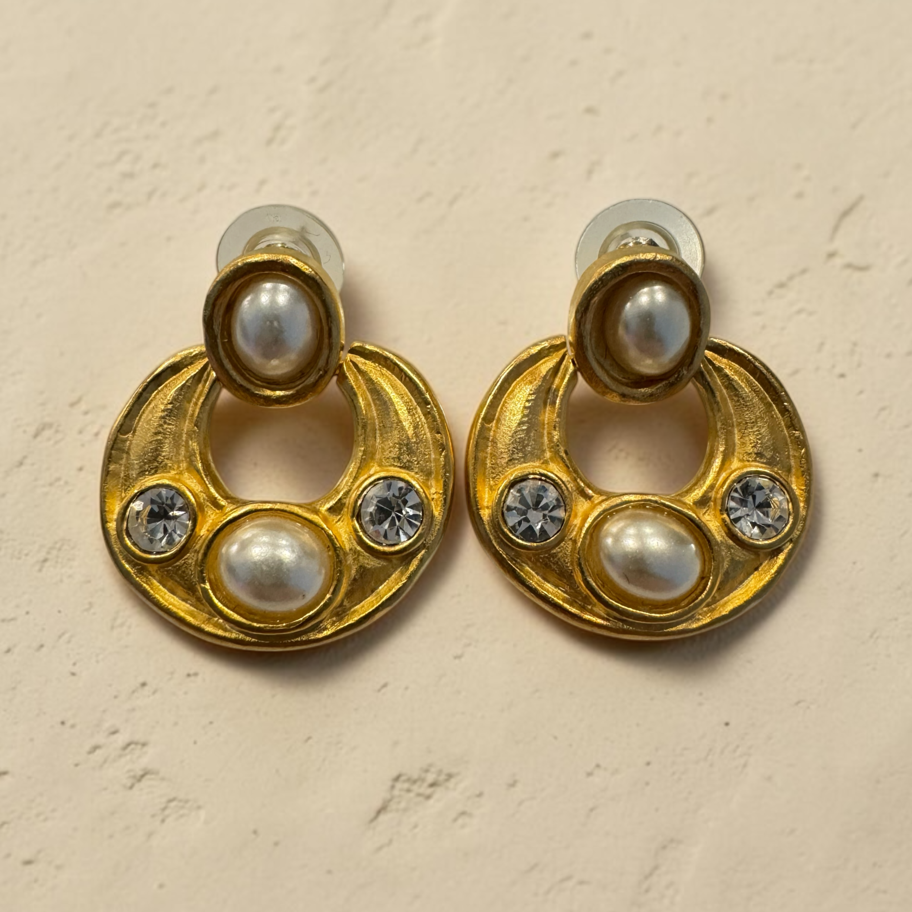 VTG NOS 80's Pearl Eclipse Earrings