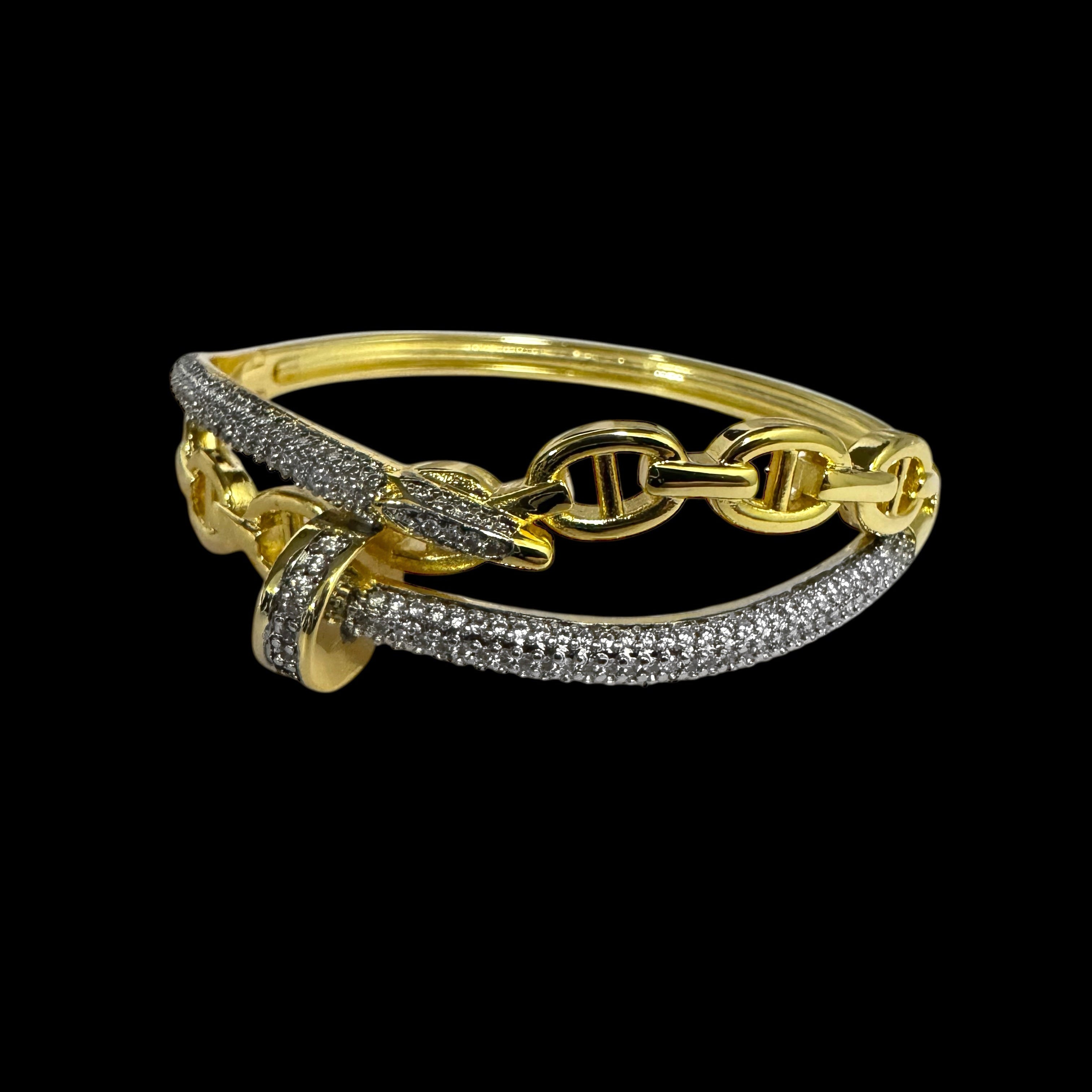 NAIL HEAD CHAIN LINK BANGLE BRACELET