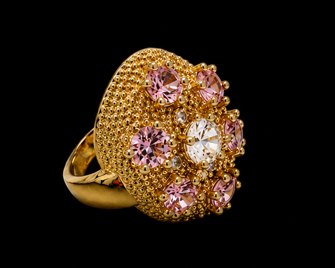 Dahlia Bloom Ring - Pink