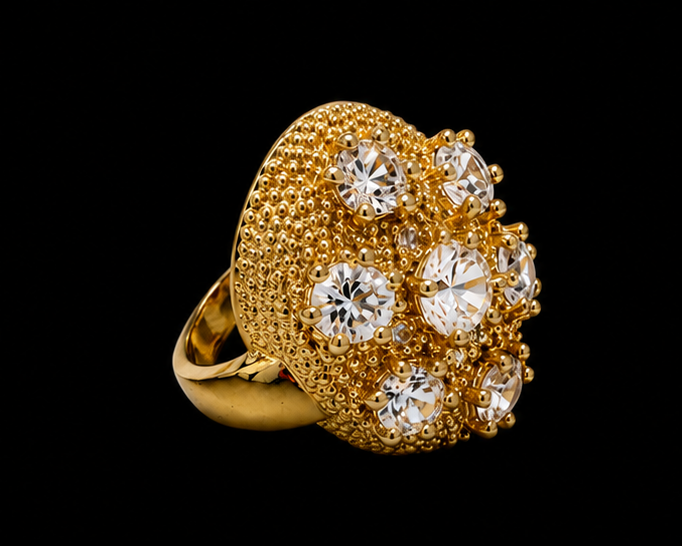 Dahlia Bloom Ring - Clear