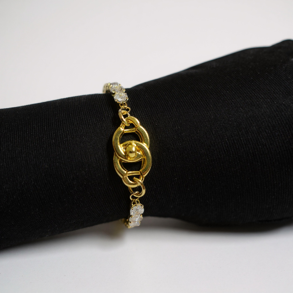 REPURPOSED CC GOLD TURNLOCK TENNIS BRACELET