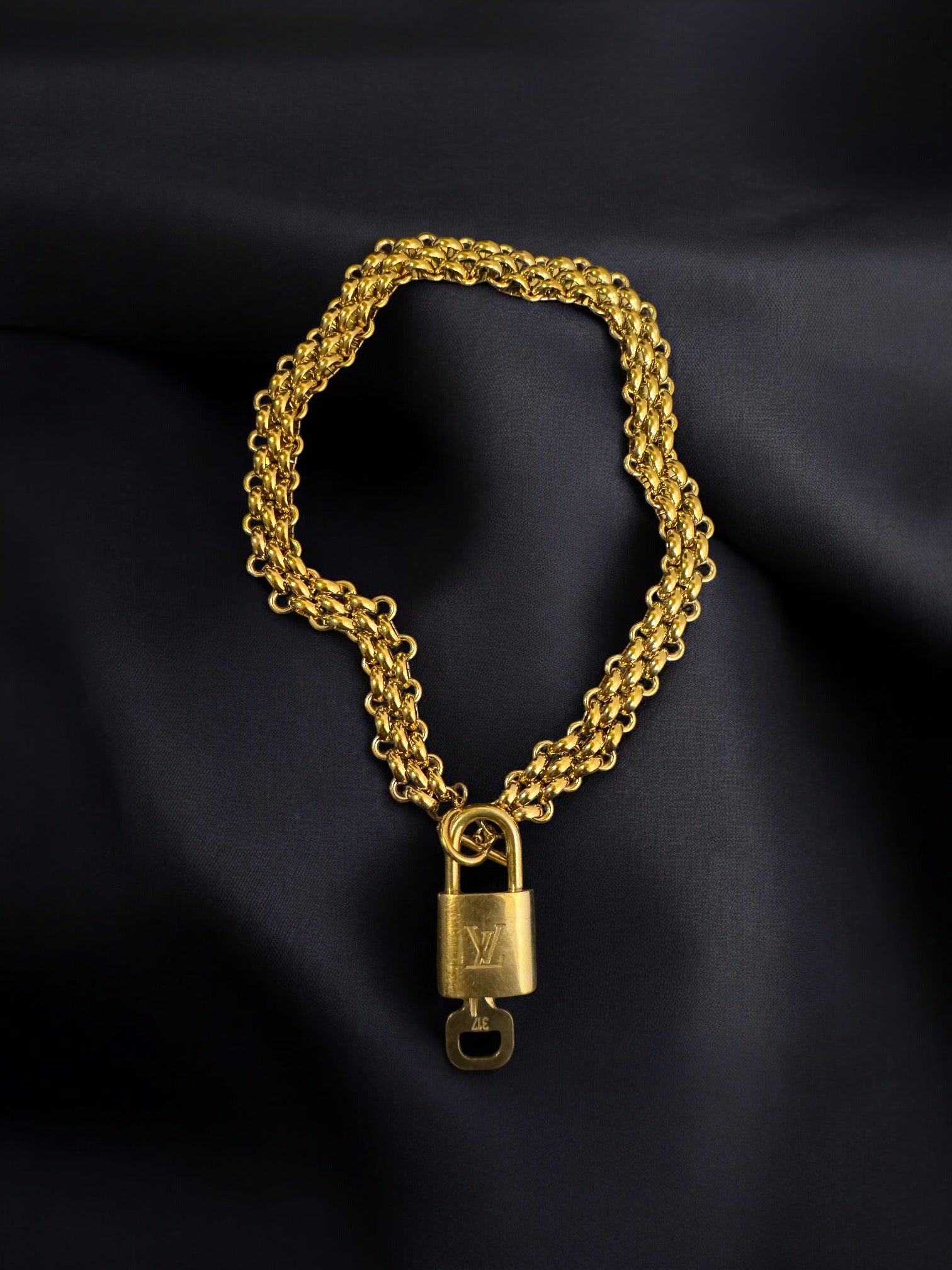 REPURPOSED LV LOCK & KEY NECKLACE
