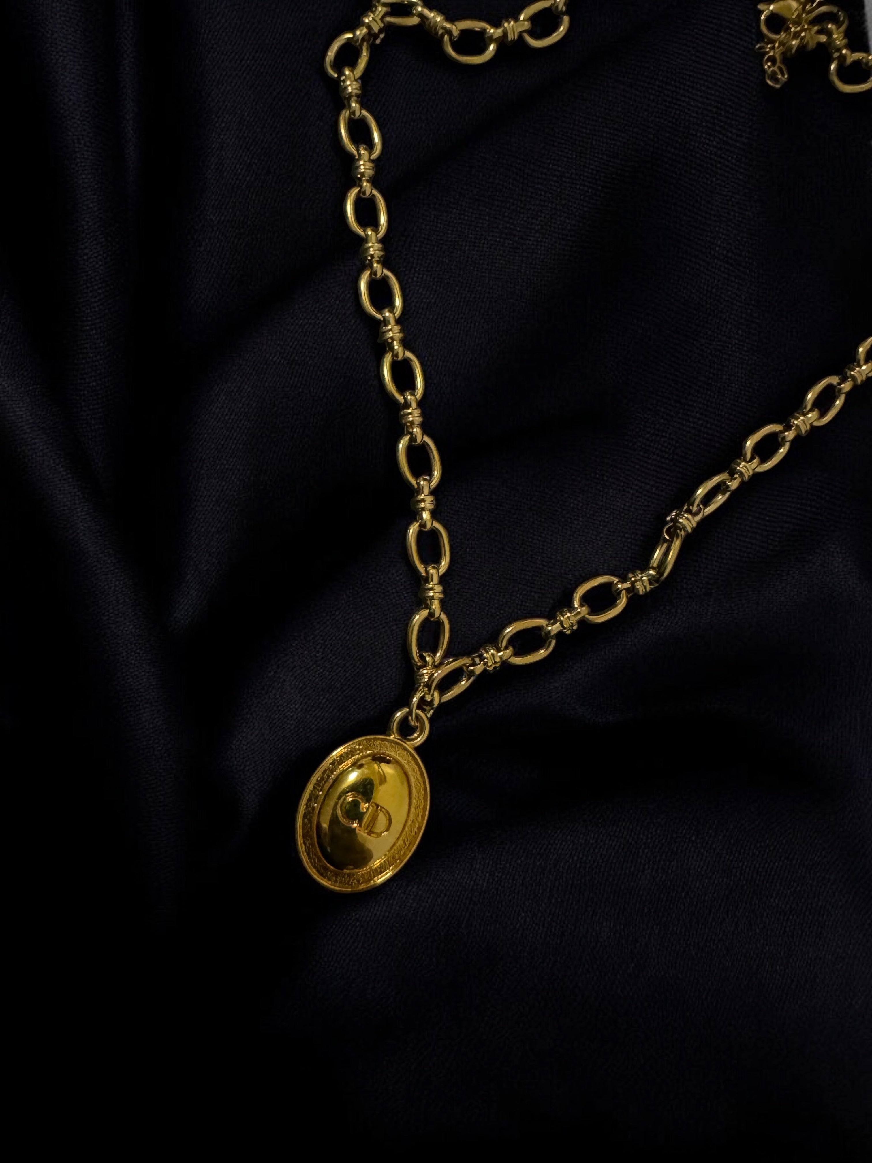 REPURPOSED CHRISTIAN DIOR MEDALLION NECKLACE