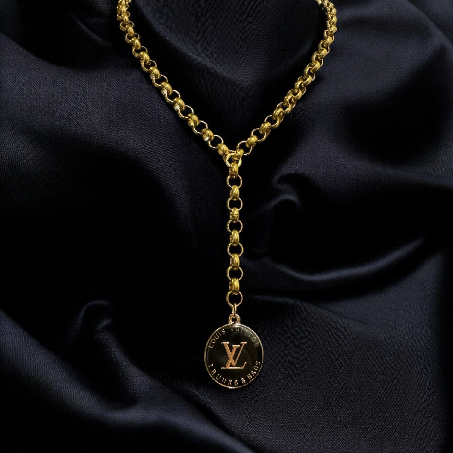 REPURPOSED LV BLACK TRUNKS & BAGS NECKLACE