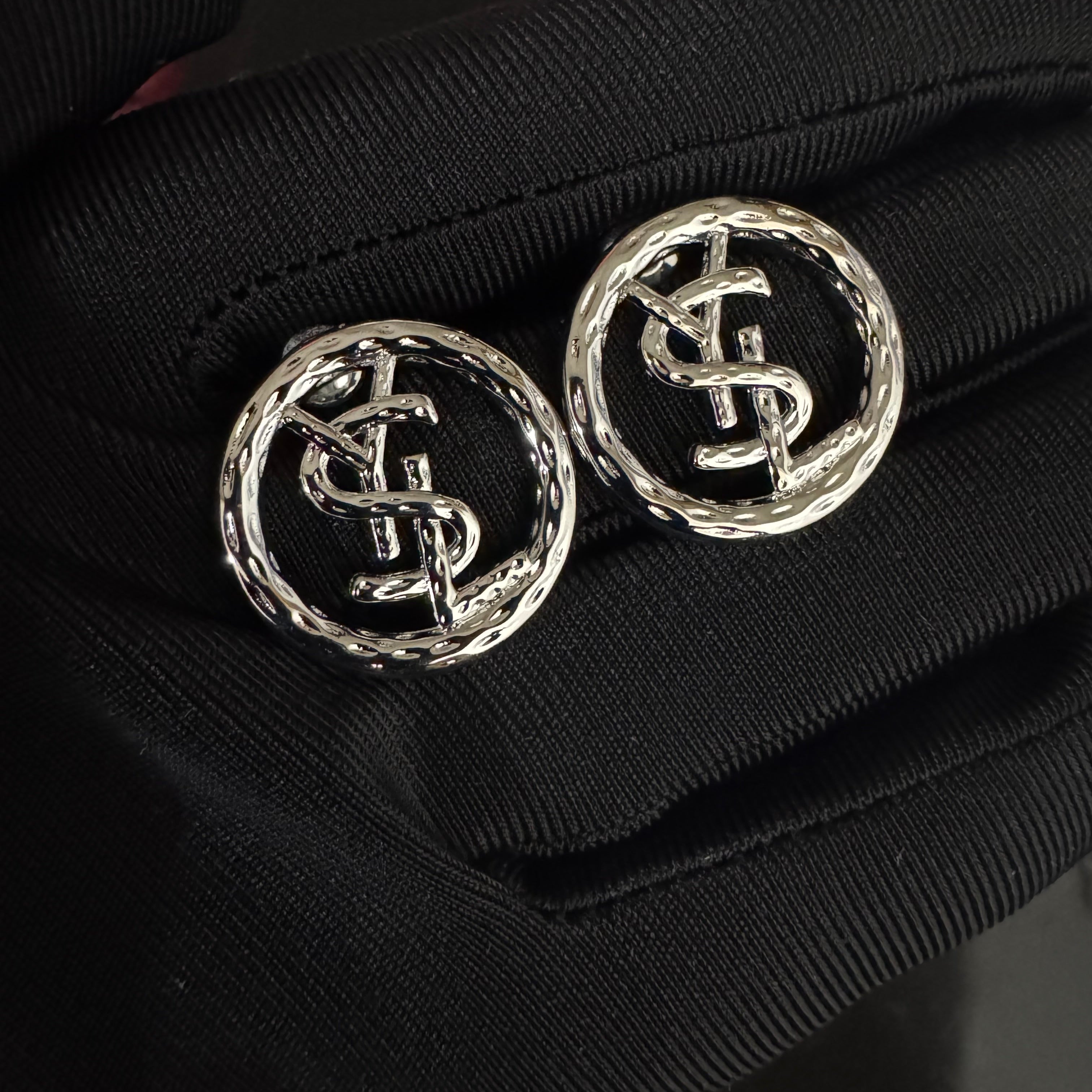 YSL STUD EARRINGS SILVER