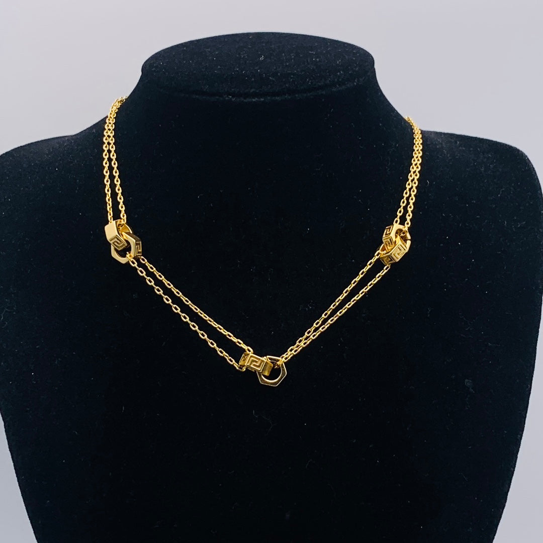 VERSA-CE GREEK KEY LINK NECKLACE