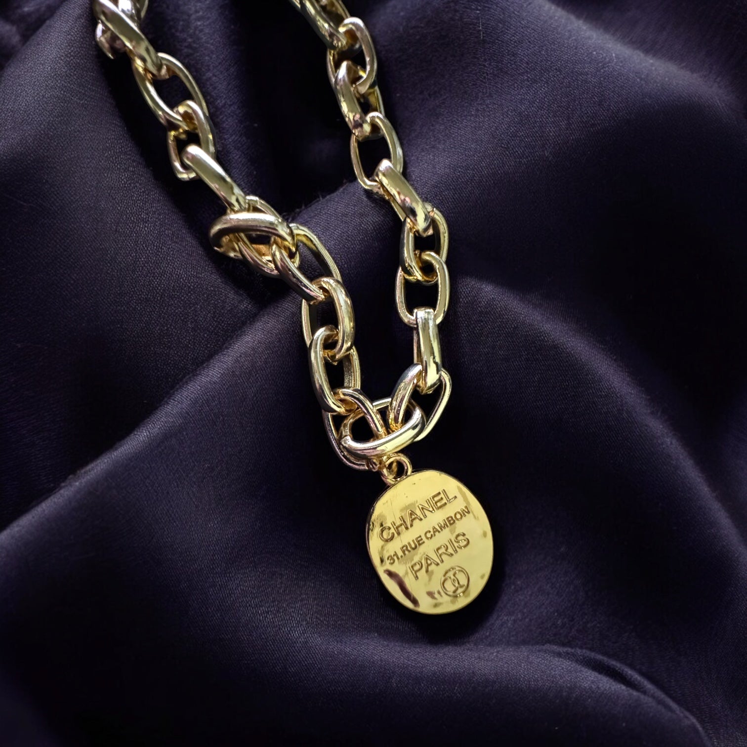 REPURPOSED CHANEL TAG NECKLACE