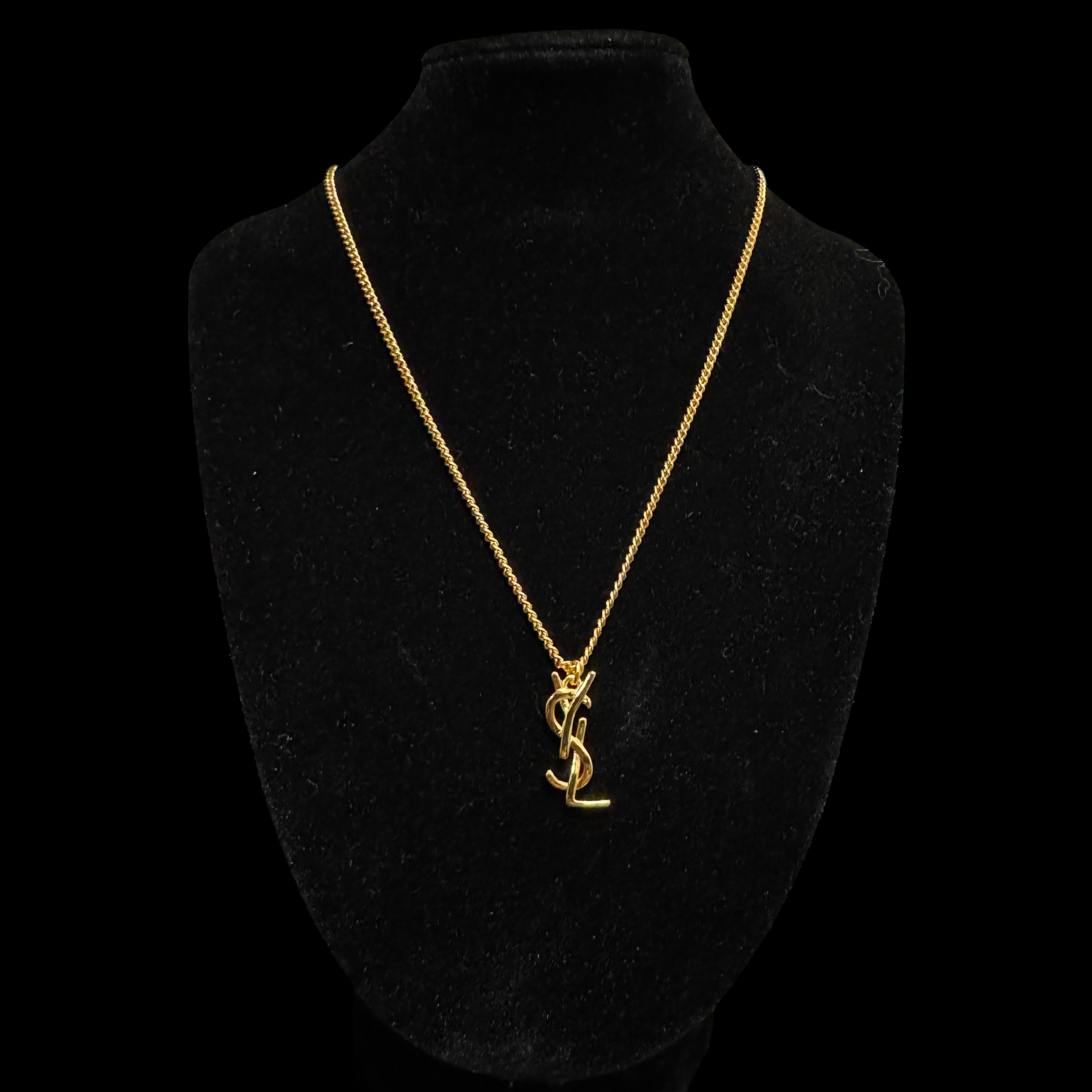 YSL SINGLE LOGO CHARM NECKLACE