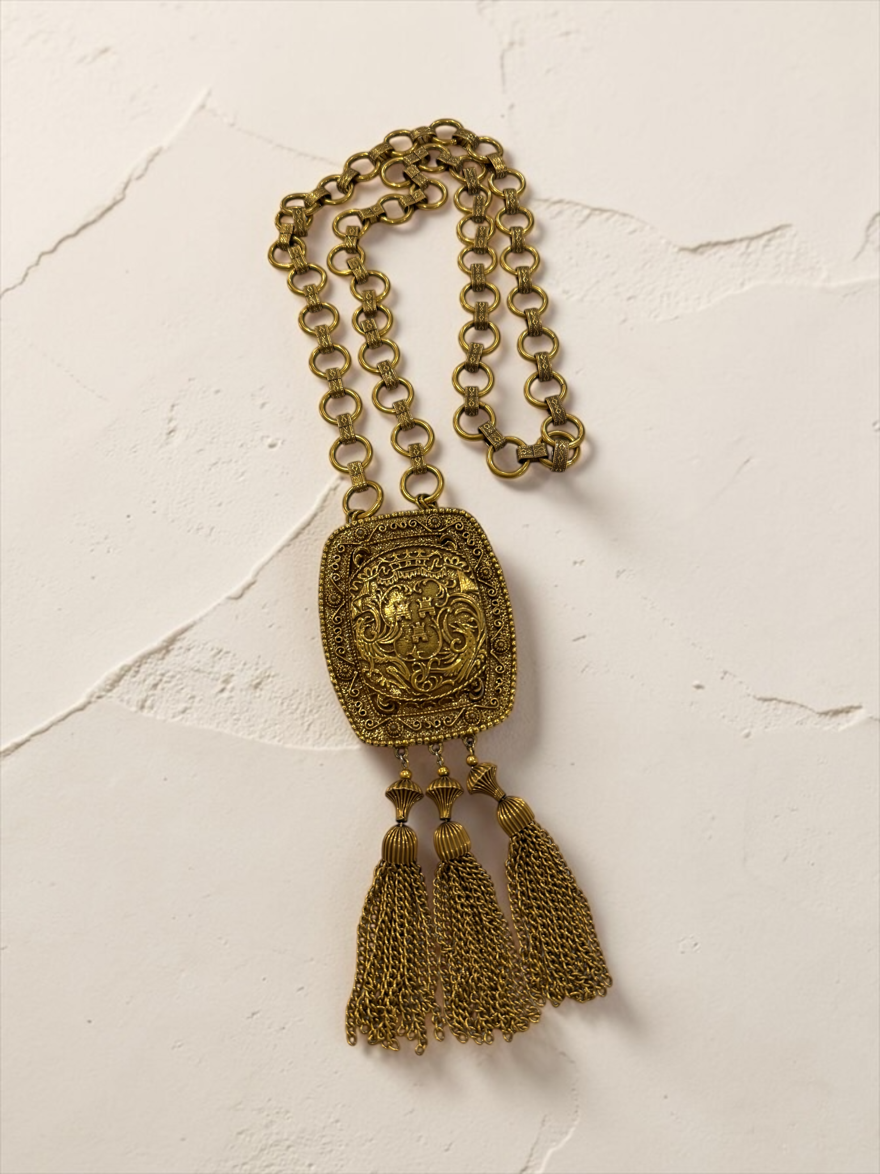 Unsigned Lucien Piccard Tassel Pendant Necklace