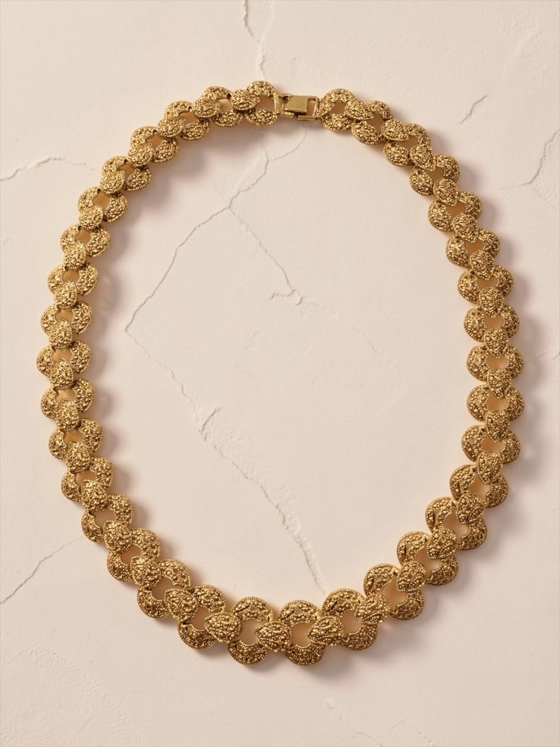 Vintage Textured Link Necklace
