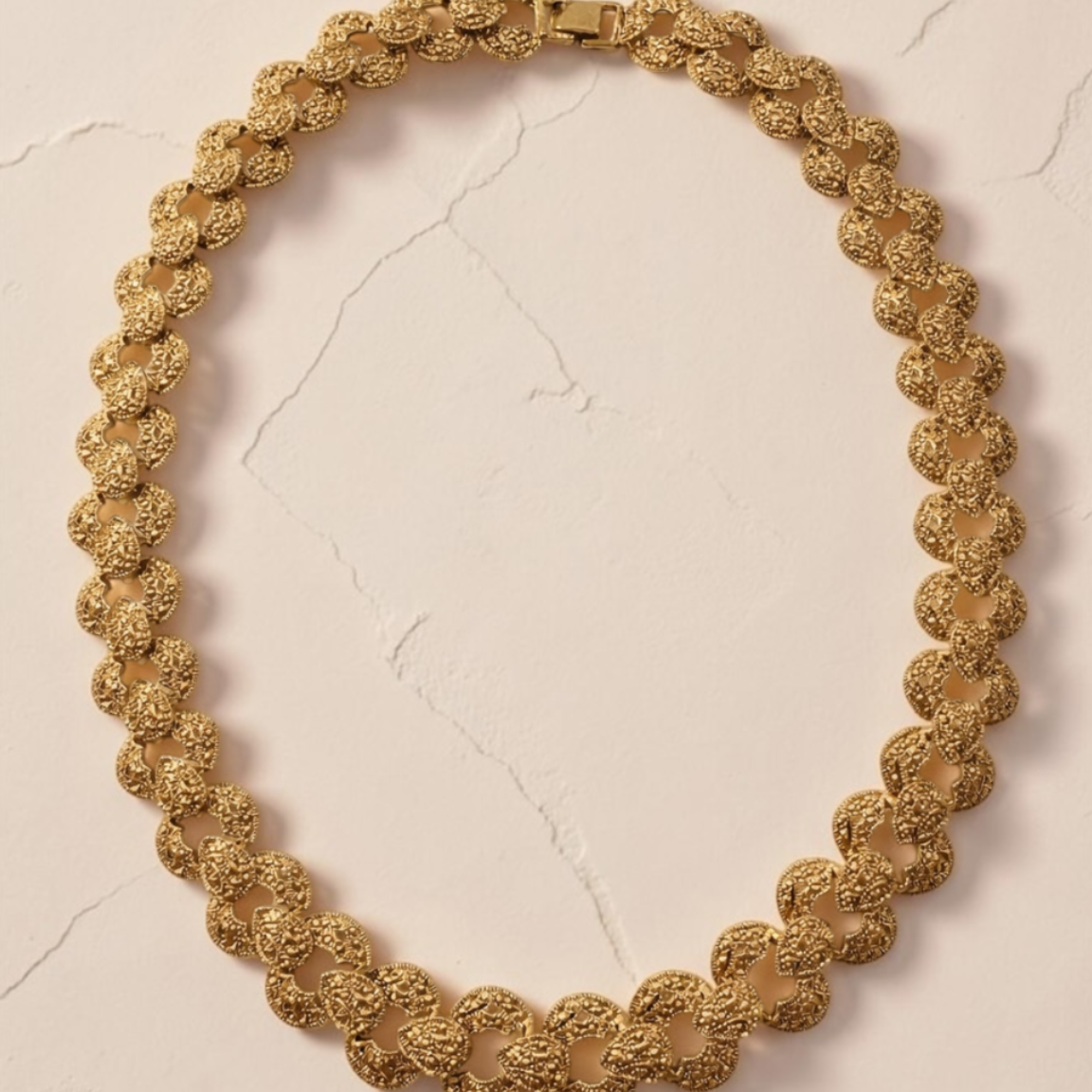 Vintage Textured Link Necklace