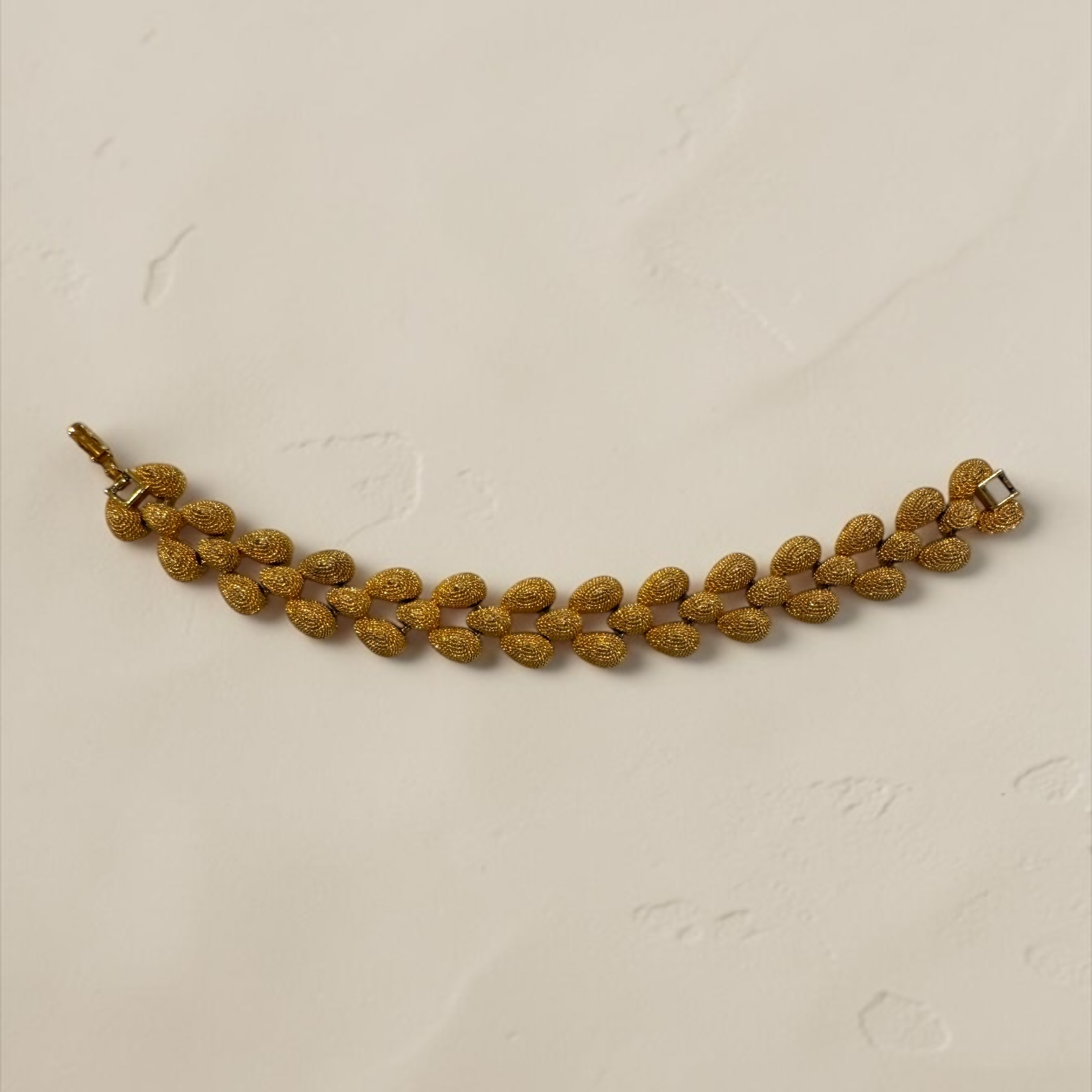 Vintage Granulated Gold Link Chain Bracelet