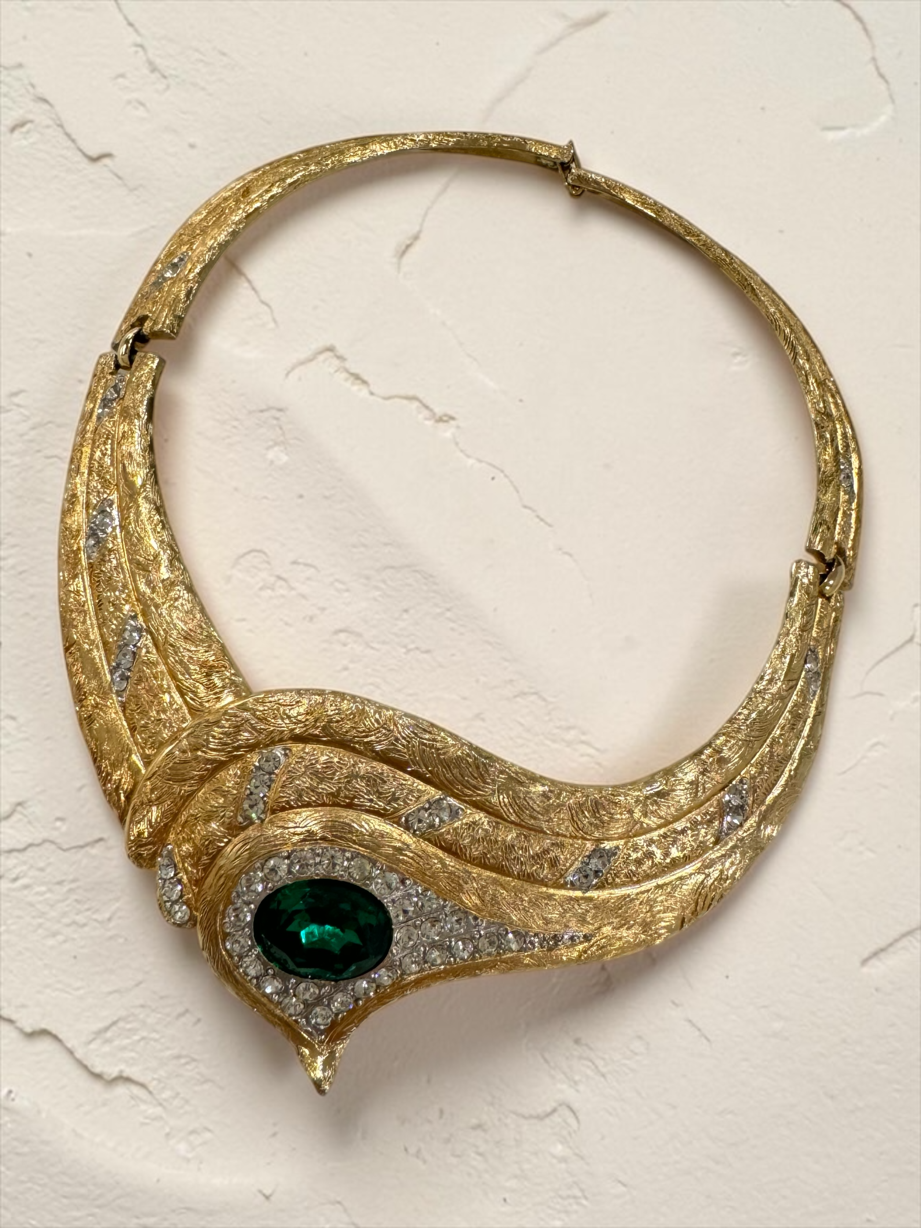 Vintage 80's Green Stone Collar Necklace