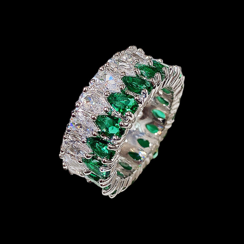 TWO STONE EMERALD RING