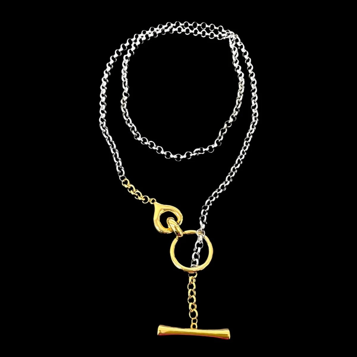 TWO TONE OT BUCKLE NECKLACE