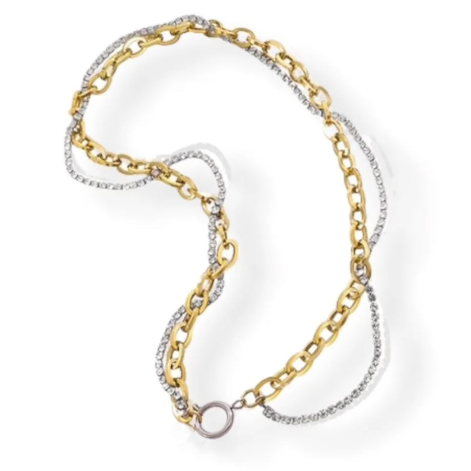 TWO TONE WINDING NECKLACE