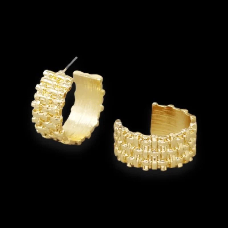 WOVEN HOOP EARINGS