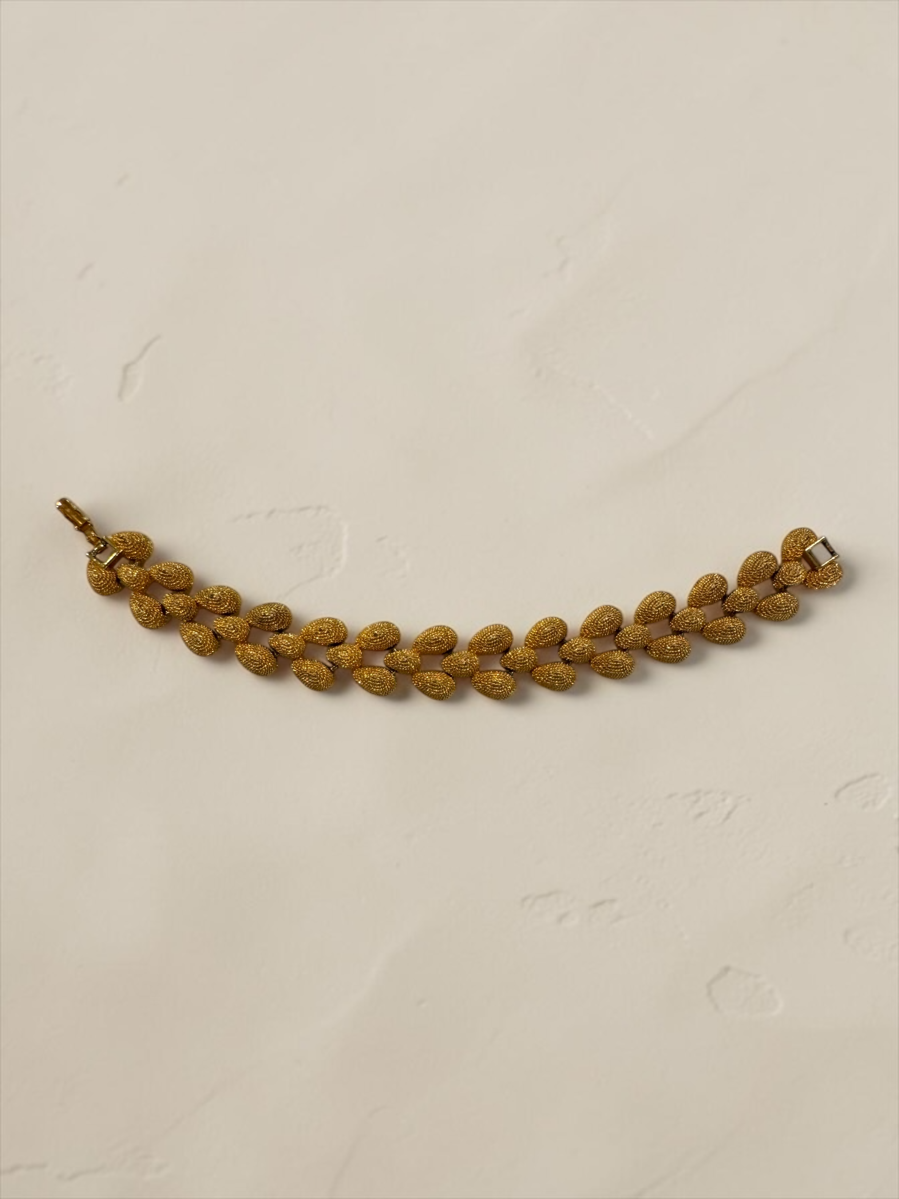 Vintage Granulated Gold Link Chain Bracelet
